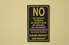 NO LEAFLETS MENUS BAGS JUNK