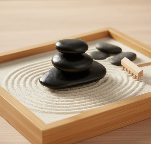 Black zen garden stacking - 3x,