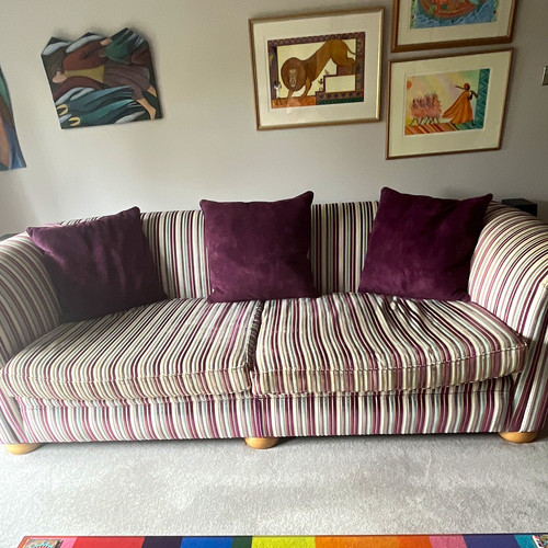 Striped fabric sofa - striped,