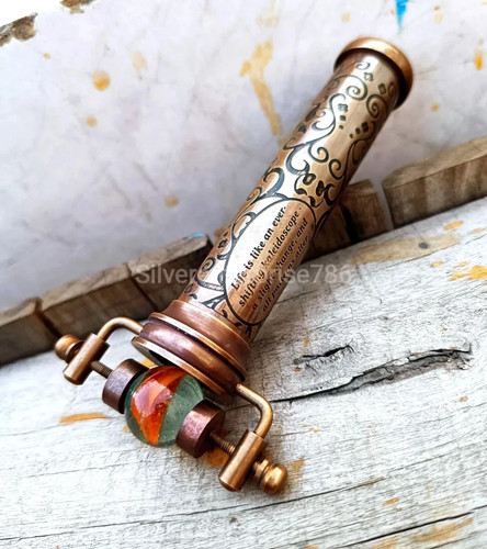 Antiqued brass kaleidoscope - brass,