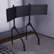 Hottoby Triple Screen Monitor Stand Adjustable with Locking Wheel For Any Stand