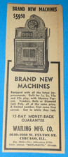 Vintage 1940s Magazine Advertisement Watling Mfg Slot Machine Chicago Illinois