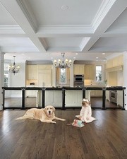 420cm Extra Wide Baby Gate Playpen with Heat-Resistant Mesh, Dog Gates for Stair