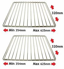 2 x Universal Bosch Adjustable Oven Cooker Shelf Rack Grill 360mm To 620mm