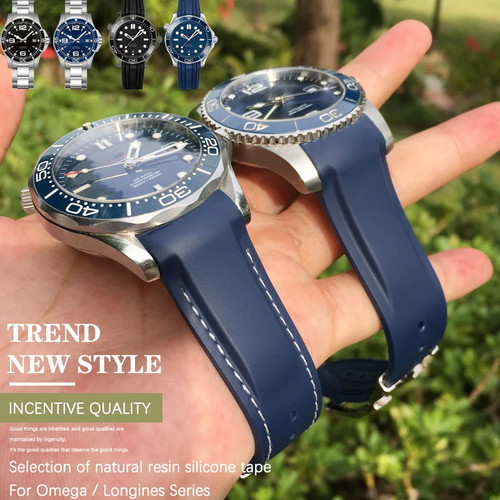 Rubber watch strap for - for, omega