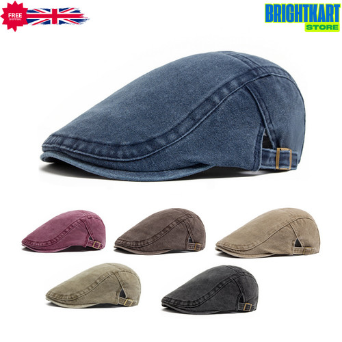 Men flat cap washed newsboy - men,