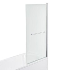 Shower Screen Over Bath Door Chrome Towel Rail 6mm Glass 1400 x 800mm Panel
