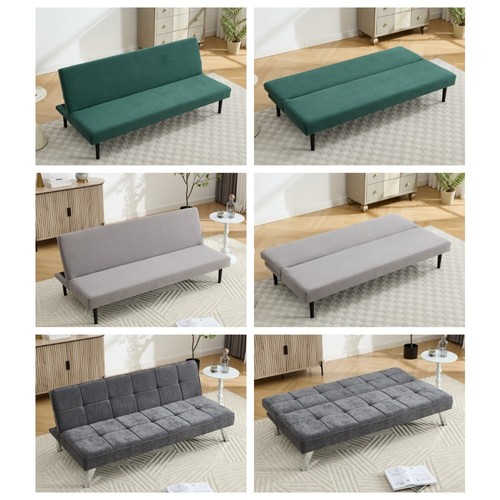 Velvet fabric sofa - bed, 3seater