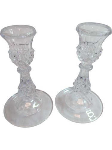 Pair clear glass crystal - of,