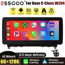 10.25" Car Stereo Carplay 6+128G BT AHD For Mercedes Benz C Class W204 2007-2010