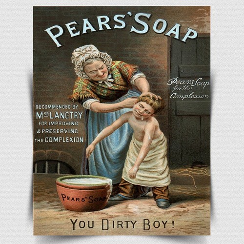 Pears soap metal wall - metal,