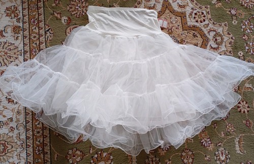 White net petticoat underskirt - white,