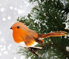 Cute Clip On Christmas Robin Cute Festive Tree Bird Decoration Ornament 12cm