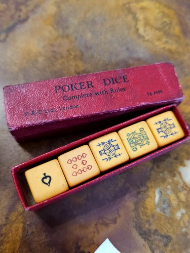 Vintage poker dice set - set, ltd