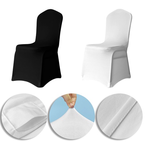 White black chair covers - black,