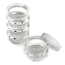 10ml Stacking Pots/Jars - Clear Hardy Plastic - Glitter, Nail Art, Craft jn(lid)