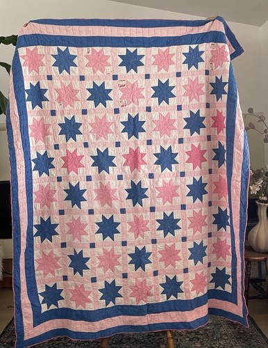 Antique eight point star quilt - point,