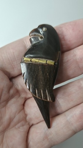 Antique hand carved horn snuff - antique,