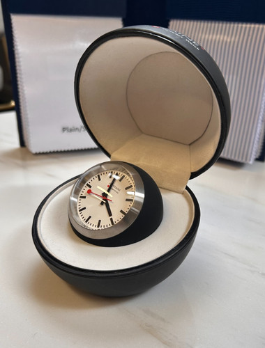 Mondaine black table clock - mondaine,