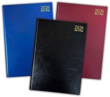 2026 A4 / A5 Diary Day A Page or Week To View Desk Diary Hard Backed Dairy NEW