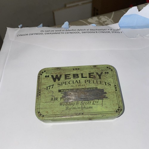 Vintage webley 177 pellet tin - 177,