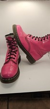 Dr Martens 1460 W Hot Pink Patent Leather Boots UK 7 EU 41 Rare Discontinued