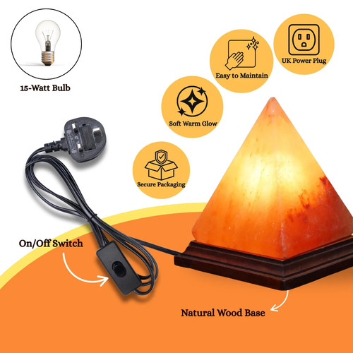 Pyramid himalayan salt lamp - himalayan,