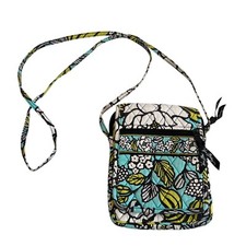 Vera Bradley hipster crossbody purse light blue green floral print flap zip