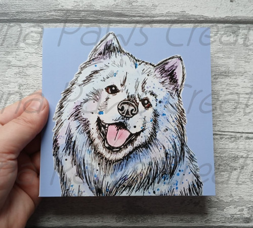Samoyed greetings card funny - greetings, card,