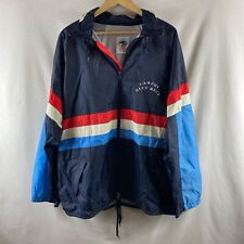 Vintage Campri Hooded Jacket L Large 1980s 80s Blue Reef Red White Oversized Vtg