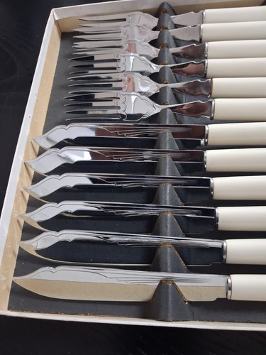 Vintage fish knife fork set - knife,