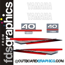 Yamaha 40hp 2 stroke outboard engine decals/sticker kit