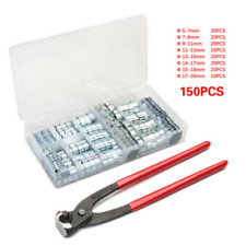 60/150X DOUBLE EAR CLAMP O CLIPS Crimp Air Silicone Petrol Water Fuel Hose Pipe