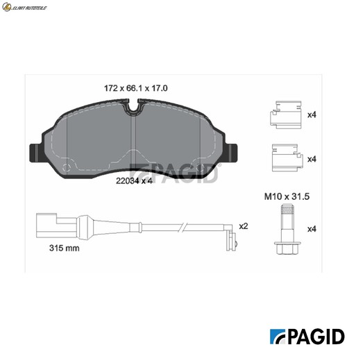 Brake pad set - brake, disc