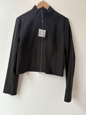 Sarah Pacini Gaberdine Pinstripe Jacket Black  Size 02  UK 10/ 12