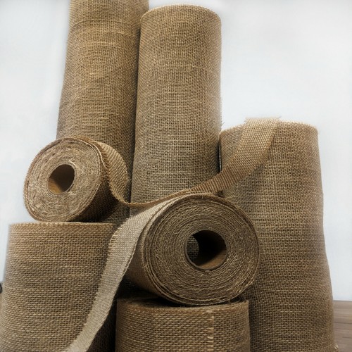 Natural hessian ribbon cut - hessian,