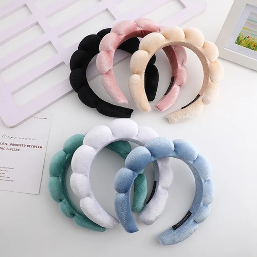 1pc velvet sponge spa headband - 1pc,