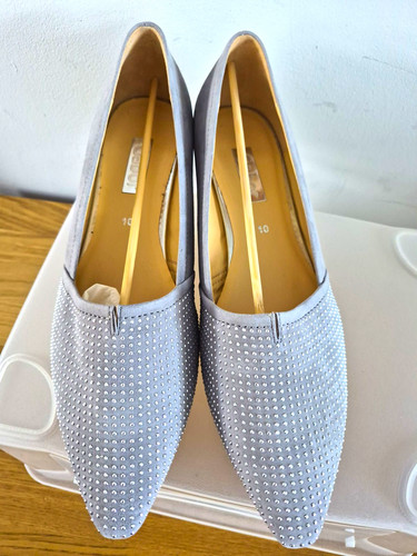 Gabor silver suede court - court, heels
