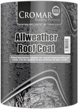 CROMAR 2.5L All Weather Roof Coat Paint Bitumen Waterproof Roof Compound 2.5 Ltr