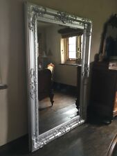  Silver Ornate Large Statement Vintage Swept French Over Mantle Wall Mirror 4ft