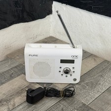 Pure One Classic White DAB FM Digital Radio Portable Battery Mains  +AC Adapter