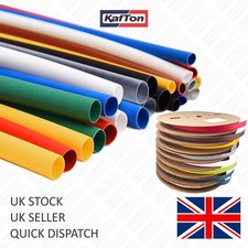 HEAT SHRINK TUBING ROLL SLEEVING 2:1 ELECTRICAL CABLE WIRE TUBE VARIOUS COLOUR