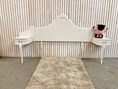 White headboard with drawers