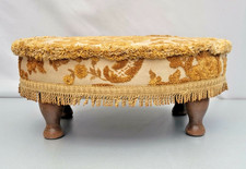 Vintage oval footstool gold - vintage,