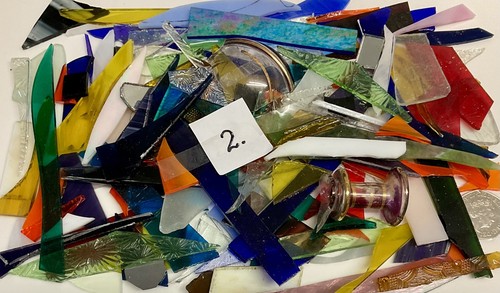 Stained glass offcuts mosaic - stained,