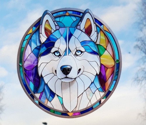 Various dog designs stained - dog,