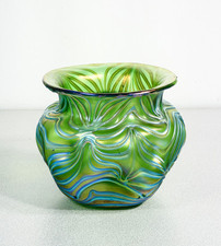 ⚜️ VASO LOETZ FORMOSA CRETE 1902 VETRO SOFFIATO IRIDESCENTE EPOCA ART NOUVEAU