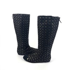 Chanel Tweed Knee-High Boots