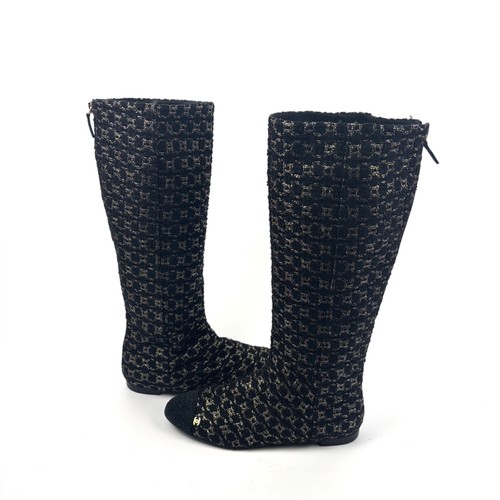 Chanel tweed knee high - tweed, boots