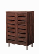 Shoe Cabinet Shelf Storage 2 Door Cupboard Stand Rack Unit Dirty Oak 4 Tier